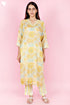 Kota Doria Kurta Pant Set With Dupatta In Block Print